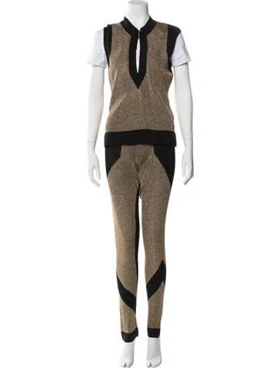 Pre-owned Just Cavalli Colorblock Pattern Pant Set W/ Tags In Multi