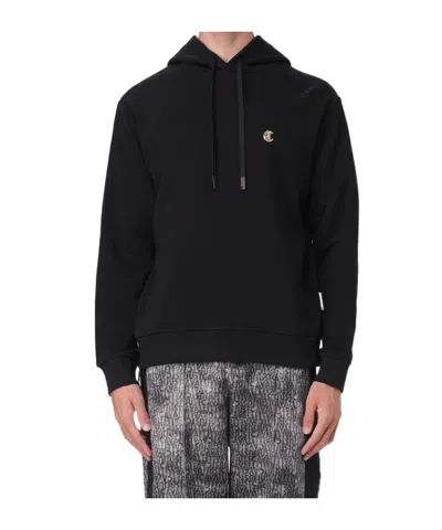Just Cavalli Cotton Hoodie In Black
