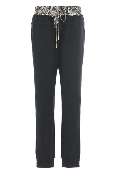 Just Cavalli Cotton Jogger Pants In Black