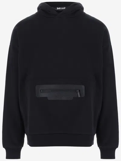 Just Cavalli Cotton Sweatshirt In Black