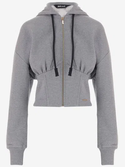 Just Cavalli Cotton Sweatshirt In Gray