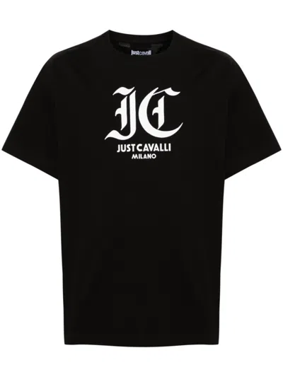 Just Cavalli Logo-print Cotton T-shirt In Black