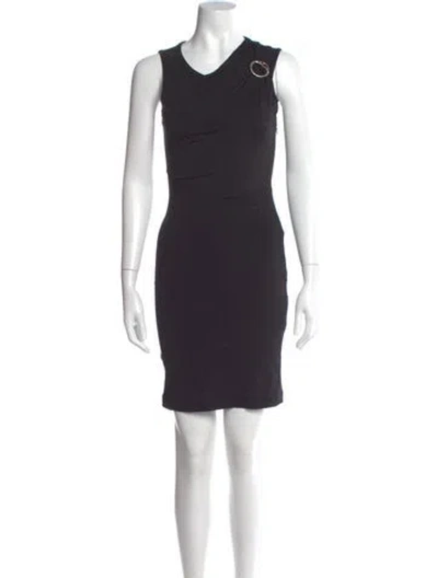 Pre-owned Just Cavalli Cowl Neck Mini Dress In Gray