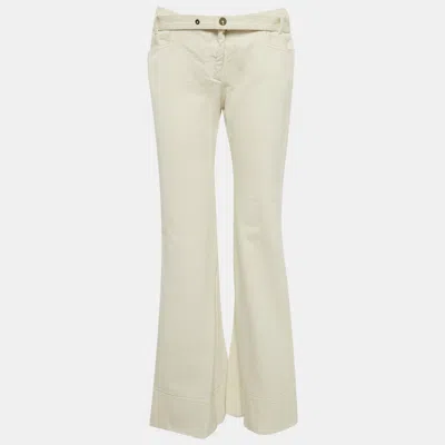 Pre-owned Just Cavalli Cream Denim Wide Leg Jeans M/waist 29" In White