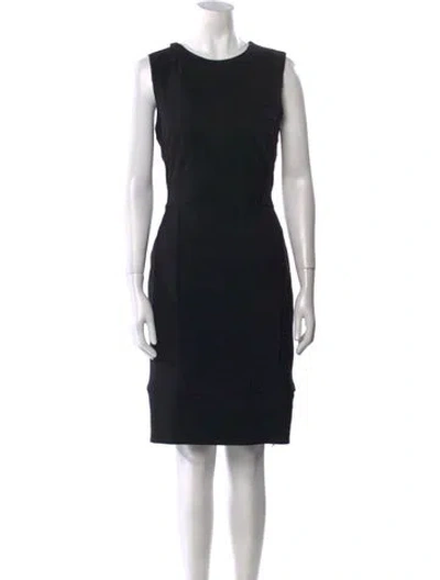 Pre-owned Just Cavalli Crew Neck Knee-length Dress In Black