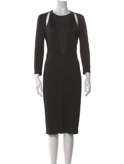 Pre-owned Just Cavalli Crew Neck Knee-length Dress In Black