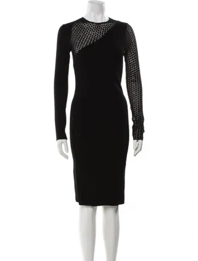 Pre-owned Just Cavalli Crew Neck Knee-length Dress W/ Tags In Black