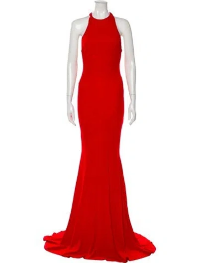 Pre-owned Just Cavalli Crew Neck Long Dress In Red