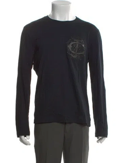 Pre-owned Just Cavalli Crew Neck Long Sleeve T-shirt In Purple