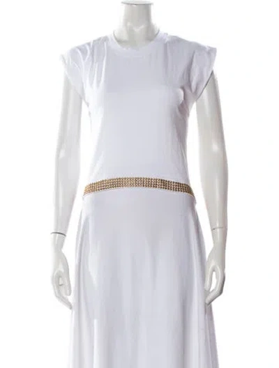 Pre-owned Just Cavalli Crew Neck Short Sleeve T-shirt In White