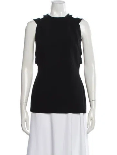 Pre-owned Just Cavalli Crew Neck Sleeveless Top In Black