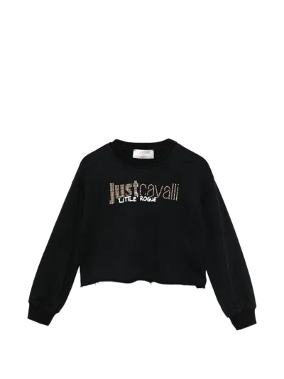 Just Cavalli Kids' Crew Neck Sweatshirt In Black