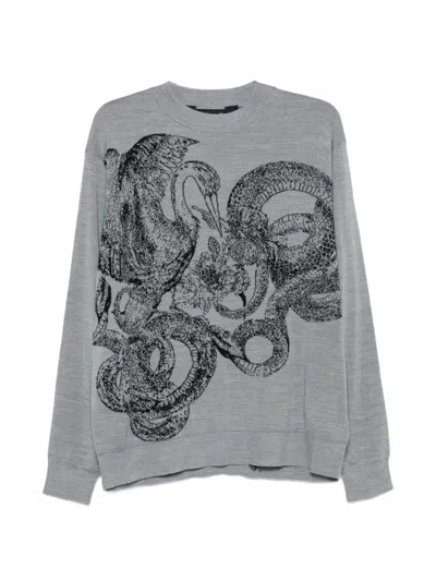Just Cavalli Crew-neck Sweater In Gray