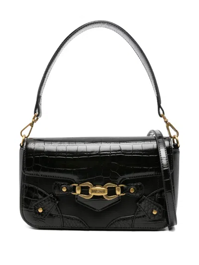 Just Cavalli Crocodile-embossed Tote Bag In Black