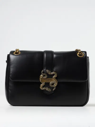Just Cavalli Logo-plaque Shoulder Bag In Black