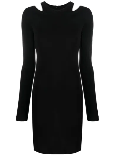 Just Cavalli Crystal-embellished Minidress In Black