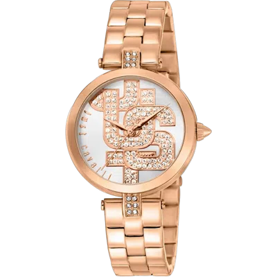 Just Cavalli Crystal-embellished Watch In White