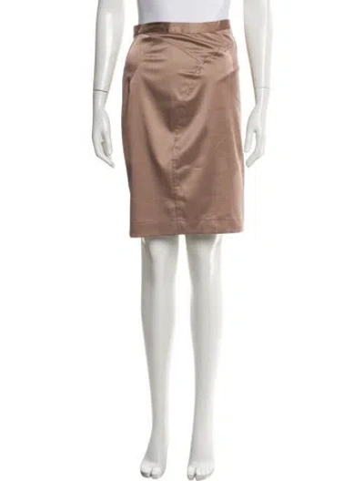 Pre-owned Just Cavalli Cutout Accent Knee-length Skirt In Brown