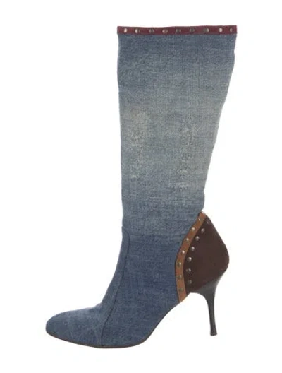 Pre-owned Just Cavalli Denim Boots In Blue