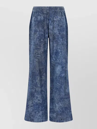 Just Cavalli High Rise Wide Leg Denim Trousers In Blue