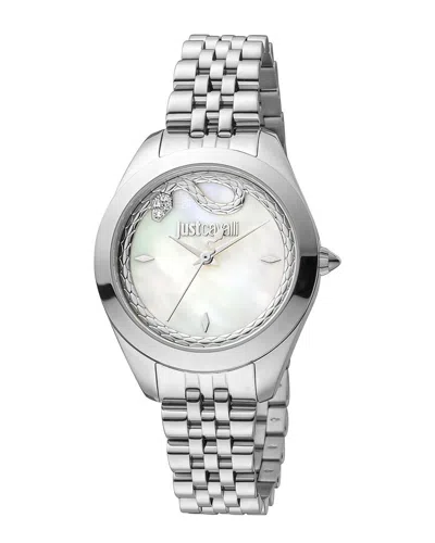 Just Cavalli Dnu Legal Issue  Women's Animalier Donna Finezza Watch In Silver