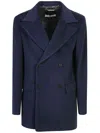 Just Cavalli Man Coat Navy Size 48 Polyester In Blue