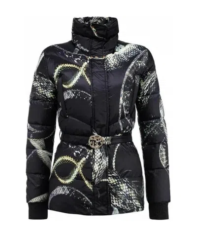 Just Cavalli Down Jacket With Standing Collar In Black