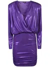 Just Cavalli Ruched Mini Dress In Purple