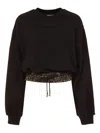 Just Cavalli Drawstring Leopard-print Sweatshirt In Black