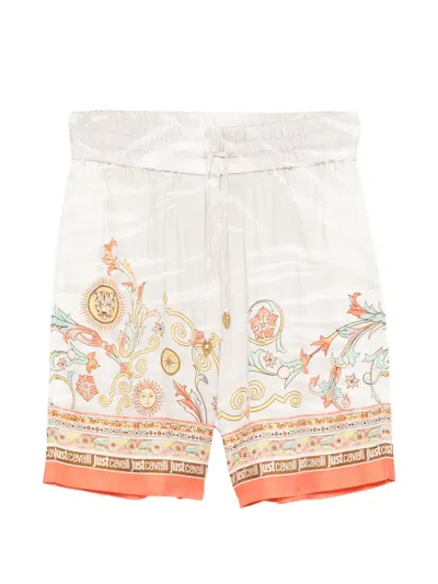 Just Cavalli Drawstring Shorts In White