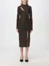 Just Cavalli Woman Midi Dress Gold Size 6 Polyester, Metallic Polyester, Elastane In Gold