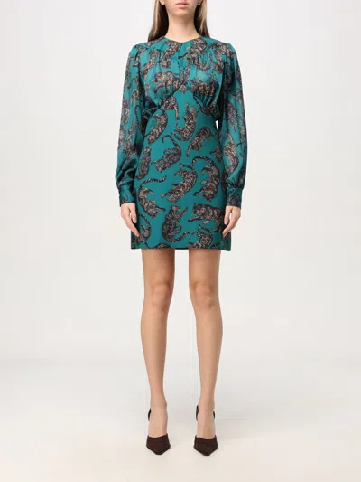 Just Cavalli Leopard-printed Mini Dress In Green