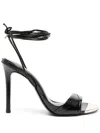 Just Cavalli 110mm Snakeskin-effect Sandals In Black