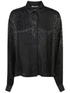 Just Cavalli Elegant Long Sleeve Shirt With Subtle Animal Print And Premium Fabric In Black