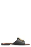 Just Cavalli Elisie Satin Slide Sandals In Black