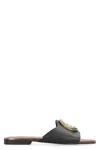 Just Cavalli Elisie Satin Slide Sandals In Black