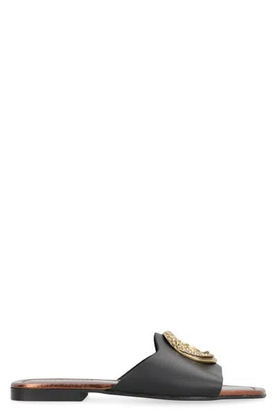 JUST CAVALLI JUST CAVALLI ELISIE LEATHER SLIDES