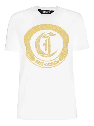 JUST CAVALLI EMBELLISHED-LOGO T-SHIRT