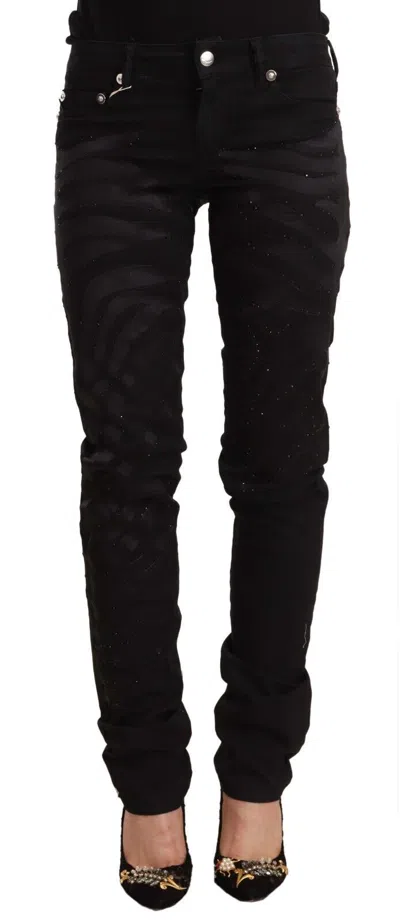 Just Cavalli Embellished Skinny Jeans In Black