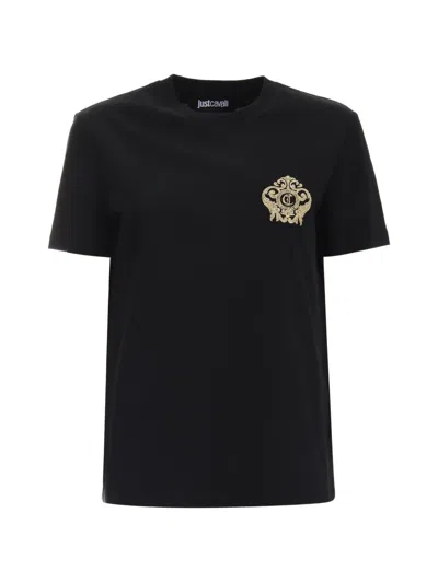 Just Cavalli Embellished T-shirt In Black