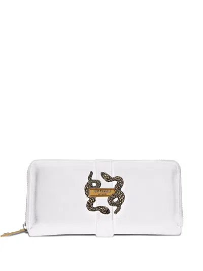 Just Cavalli Embellished Wallet In White