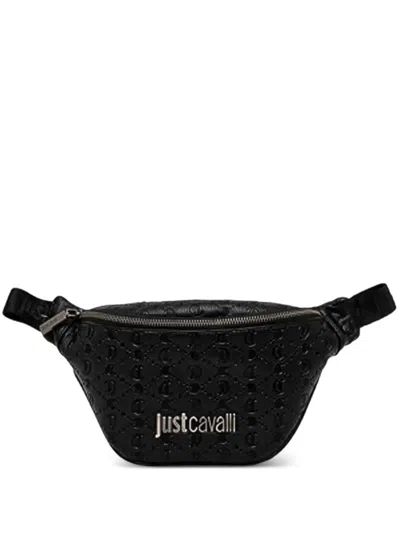 Just Cavalli Embossed Belt Bag In Black