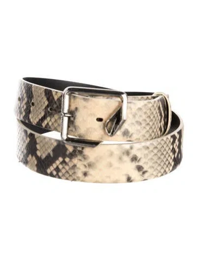 Pre-owned Just Cavalli Embossed Leather Belt In Neutral