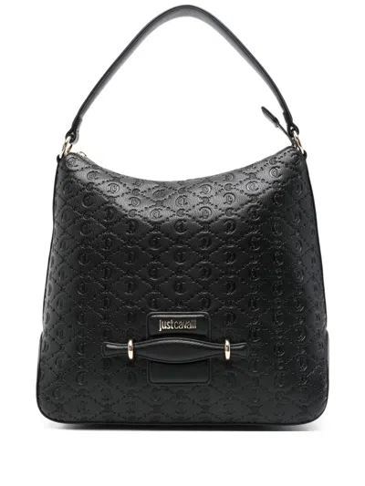 Just Cavalli Embossed-logo Tote Bag In Black