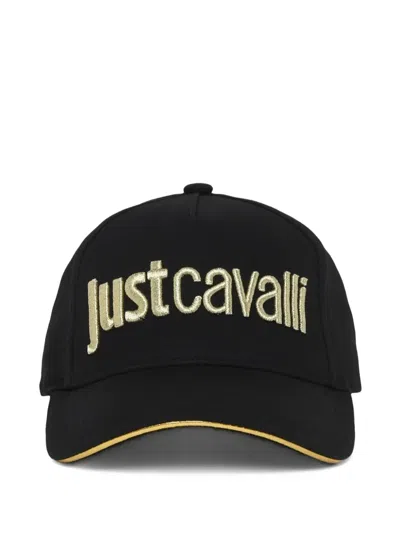 Just Cavalli Embroidered Baseball Cap In Black