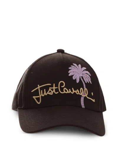 Just Cavalli Embroidered Baseball Cap In Brown