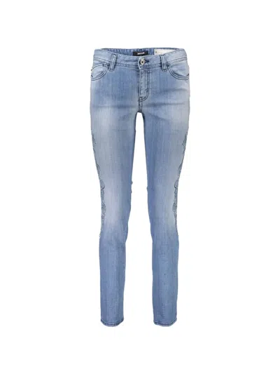 Just Cavalli Embroidered Jeans In Blue
