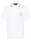 Just Cavalli Embroidered-logo Cotton Polo Shirt In White