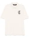 Just Cavalli Embroidered-logo Polo Shirt In Neutrals