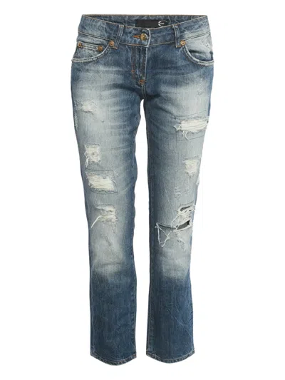 Pre-owned Just Cavalli Five-pockets Distressed Jeans In Blue